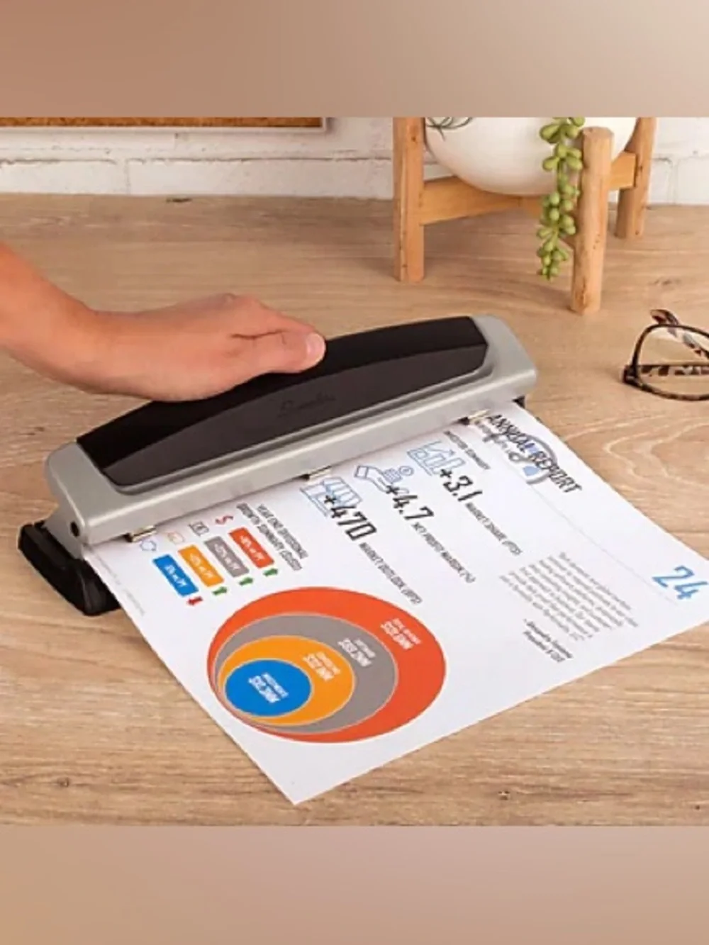 3-Hole Paper Hole Punch, Swingline Precision Pro, 10 sheet capacity